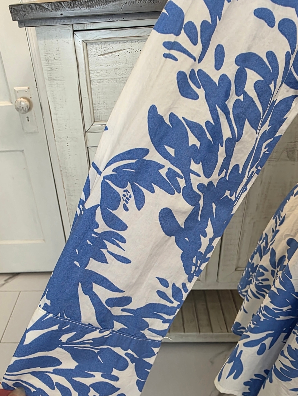 a new day Blue and White Floral Shirt Dress with Tie Waist - Picture 4 of 11